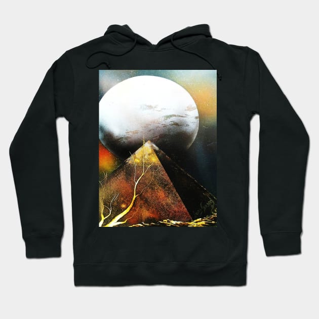 LUNA SOBRE PIRAMIDE Hoodie by JUANGOMY